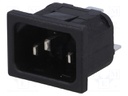 Connector: AC supply; socket; male; 10A; 250VAC; IEC 60320; C14 (E)