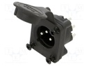 Connector: XLR; socket; male; AXS; 15A; 133V; PIN: 3; IP65; soldering