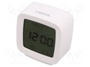 Digital alarm clock; Temp: 0÷50°C; Display: LCD; white; 20÷90%RH