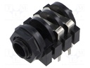 Socket; Jack 6,3mm; female; mono; high,with on/off switch; THT