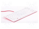 Keyboard; USB A-USB B micro cable,keypad; Colour: white-red