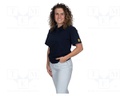 Polo shirt; navy blue; cotton,polyester,conductive fibers