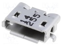 Socket; USB AB micro; on PCBs; SMT; PIN: 5; horizontal; gold-plated
