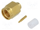 Plug; SMA; male; straight; 50Ω; RG402; soldering; for cable; teflon