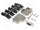 D-Sub; PIN: 9; plug; female; shielded; soldering; for cable; black