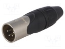 Plug; XLR; male; PIN: 4; straight; for cable; soldering; 133V; 10A