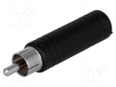Adapter; Jack 6.35mm socket,RCA plug; mono