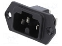 Connector: AC supply; socket; male; 10A; 250VAC; IEC 60320; C16A