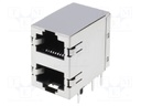 Socket; RJ45; PIN: 8; Cat: 5; shielded,double; Layout: 8p8c; THT