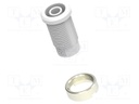 Connector: 4mm banana; socket; white; m3 hole; insulated