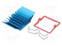 Heatsink: extruded; grilled; blue; L: 27mm; W: 27mm; H: 12.5mm