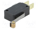 Microswitch SNAP ACTION; with lever (with roller); SPDT; Pos: 2