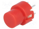 Switch: keypad; Pos: 2; SPST-NO; 0.01A/32VDC; red; Mounting: THT