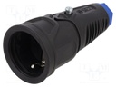 Connector: AC supply; socket; female; 16A; 250VAC; IP20; PIN: 3