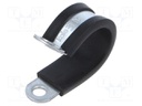 Fixing clamp; ØBundle : 23mm; W: 15mm; steel; Cover material: EPDM