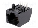 Socket; RJ45; PIN: 8; Layout: 8p8c; THT; on PCBs