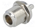 Socket; N; female; straight; RG58; crimped; for panel mounting