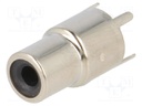 Socket; RCA; female; straight; THT; nickel plated,tinned; on PCBs