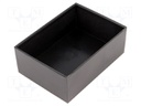 Enclosure: designed for potting; X: 64mm; Y: 89mm; Z: 32.5mm; ABS