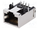 Socket; RJ45; PIN: 8; Cat: 5,5e; shielded,low profile; gold-plated