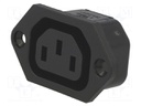 Connector: AC supply; socket; female; 10A; 250VAC; IEC 60320