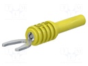 Connector: fork terminals; plug; 20A; yellow; Overall len: 56mm