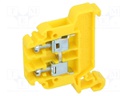 Splice terminal: rail; 0.5÷4mm2; ways: 1; terminals: 2; yellow; TS35