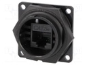 Socket; RJ45; DC; PIN: 8; Cat: 5e; Layout: 8p8c; Locking: bayonet; IDC
