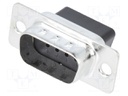 D-Sub; PIN: 9; plug; male; w/o contacts; crimped; for cable; black