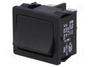 ROCKER; DPST; Pos: 2; OFF-(ON); 4A/250VAC; black; IP40; none; 100mΩ
