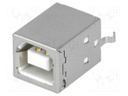 Socket; USB B; THT; straight
