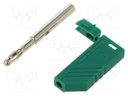 Connector: 4mm banana; plug; 24A; 30VAC; 60VDC; green; 1.5mm2