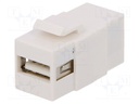 Socket; adapter; female x2; USB A socket,USB B socket; straight