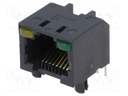 Socket; RJ45; PIN: 8; Cat: 5; with LED,unshielded; Layout: 8p8c; THT