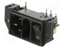 Connector: AC supply; socket; male; 10A; IEC 60320; C14 (E); THT