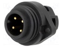 Socket; male; WA22; PIN: 4; 3+PE; IP67; 16A; screw terminal; 400V