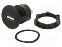Adapter; for panel mounting,rear side nut; USB 2.0; Thread: M22