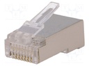 Plug; RJ45; PIN: 8; shielded; Layout: 8p8c; IDC,crimped; for cable
