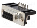 D-Sub; PIN: 9; socket; female; stamped and formed contacts; THT