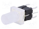 Switch: keypad; Pos: 2; SPST-NO; 0.05A/12VDC; Illumin: LED; white