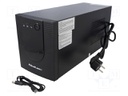 Power supply: UPS; 375x138x165mm; 1.2kW; 2kVA; 12.3kg; Ubatt: 12V