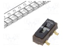 Switch: slide; Pos: 3; SPDT; 0.1A/6VDC; ON-OFF-ON; SMT; -40÷85°C