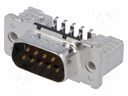 D-Sub; PIN: 9; socket; male; Locking: screws; horizontal; SMT; 4.5A