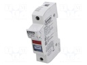 Fuse base; 10x38mm; for DIN rail mounting; 32A; Poles: 1; 1kVDC