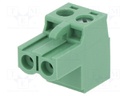 Pluggable terminal block; 5mm; ways: 2; straight; plug; female