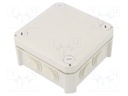 Enclosure: junction box; X: 114mm; Y: 114mm; Z: 57mm; polypropylene
