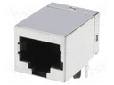Socket; RJ45; PIN: 8; Cat: 5e; shielded; Layout: 8p8c; THT; on PCBs