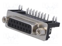 D-Sub; PIN: 15; socket; female; 7,2mm standard; Locking: screws
