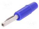 Plug; 4mm banana; 10A; 60VDC; blue; 10mΩ; 1.5mm2; Contacts: brass