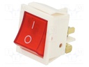 ROCKER; Pos: 2; 16A/250VAC; red; neon lamp; Backlight colour: red